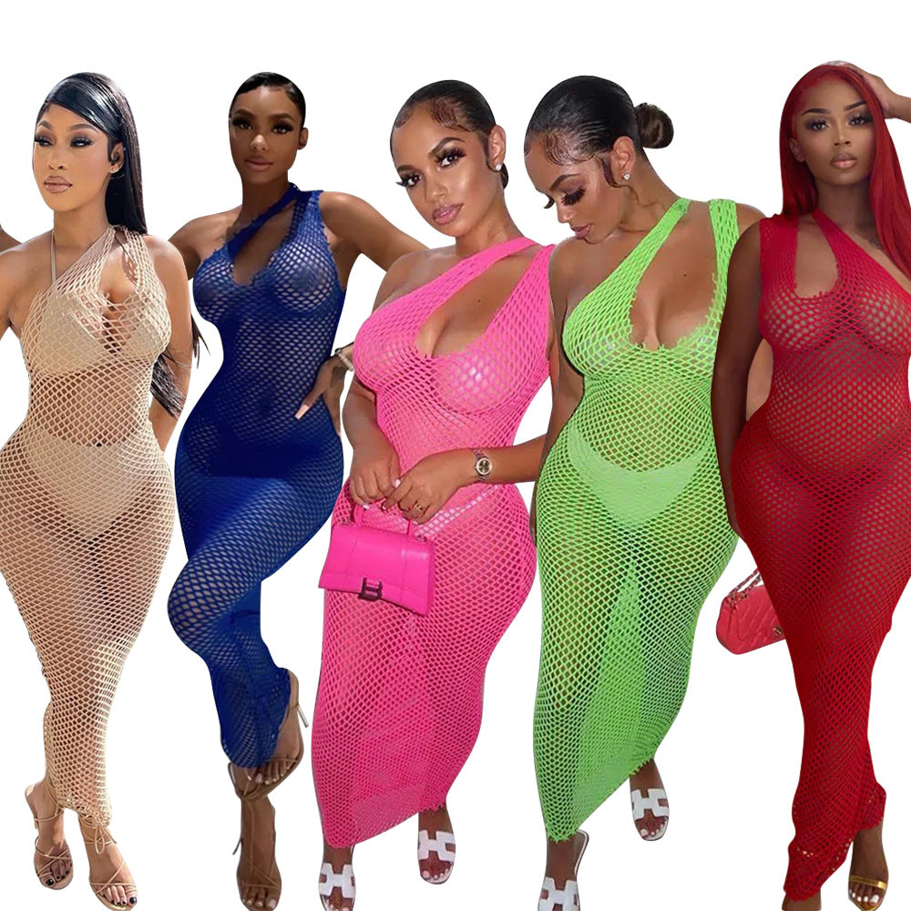 Fashion Mesh Cutout Dress Women